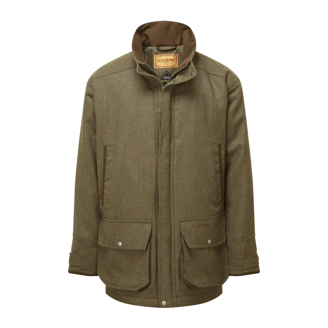 Schoffel Men's Ptarmigan Tweed Classic Coat-Men's Clothing-Loden Green Herringbone Tweed-42-Kevin's Fine Outdoor Gear & Apparel