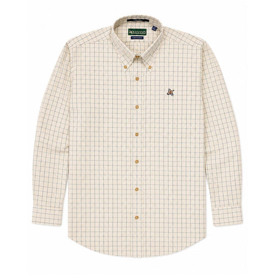 Kevin's Wrinkle-Free Gray/Green Plaid Shirt with Quail-Men's Clothing-Kevin's Fine Outdoor Gear & Apparel
