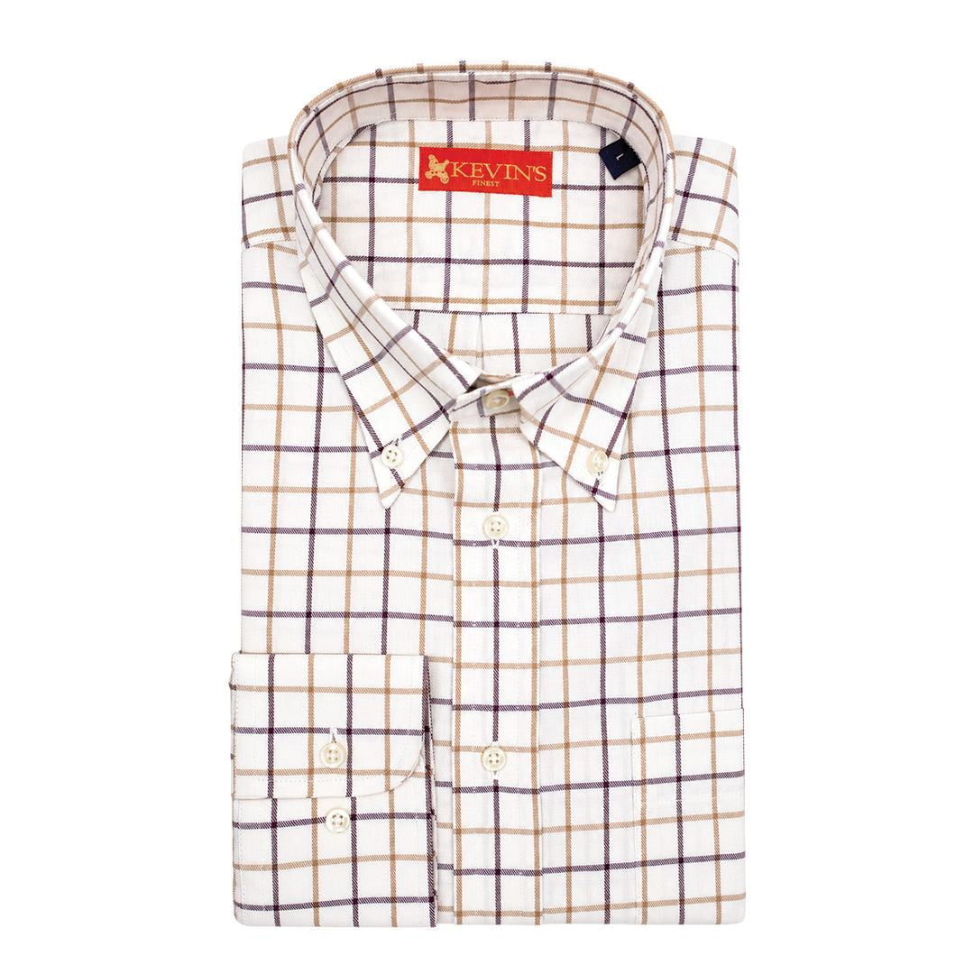 Kevin's Finest Red Hills Tattersall Shirt-Men's Clothing-Brown-M-Kevin's Fine Outdoor Gear & Apparel