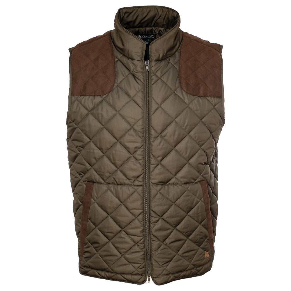 Kevin's Quilted Vest with Shooting Pads-Men's Clothing-Olive-S-Kevin's Fine Outdoor Gear & Apparel