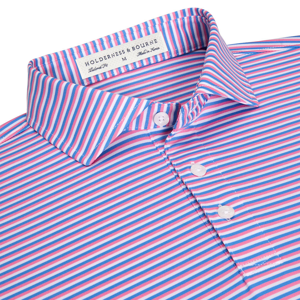 Holderness & Bourne "Fleming" Polo-Men's Clothing-Horizon Blue & Belmont White-S-Kevin's Fine Outdoor Gear & Apparel