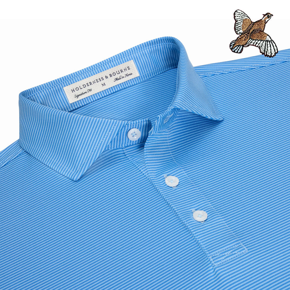 Holderness & Bourne "Perkins" Polo w/ Kevin's Quail-Men's Clothing-Horizon Blue/Vista Blue-S-Kevin's Fine Outdoor Gear & Apparel