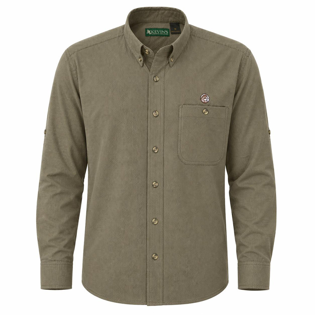 Kevin's Bob White Quail Performance Long Sleeve Seersucker Field Shirt-Men's Clothing-Olive Green-S-Kevin's Fine Outdoor Gear & Apparel