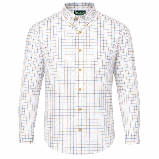 Kevin's Performance Classic Plaid Dress Shirt-Men's Clothing-Blue/Khaki Tattersall-S-Kevin's Fine Outdoor Gear & Apparel