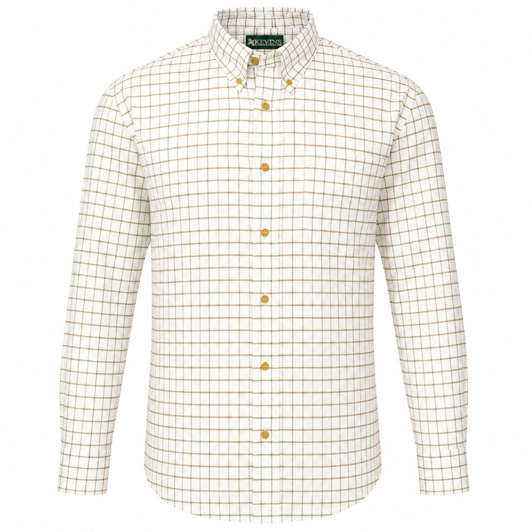 Kevin's Performance Classic Plaid Dress Shirt-Men's Clothing-Moss/Mocha Tattersall-S-Kevin's Fine Outdoor Gear & Apparel