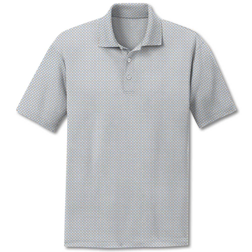 Kevin's Woven Pattern Polo Shirts-Blue/Tan-M-Kevin's Fine Outdoor Gear & Apparel