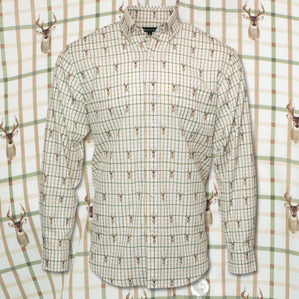 Kevin's Printed Performance Shirts-Men's Clothing-Whitetail Moss Tattersall-M-Kevin's Fine Outdoor Gear & Apparel