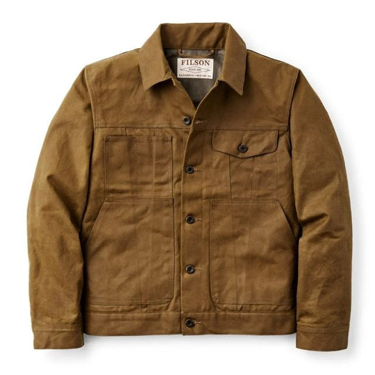 Filson Tin Cloth Short Lined Cruiser Jacket-Men's Clothing-Dark Tan-M-Kevin's Fine Outdoor Gear & Apparel