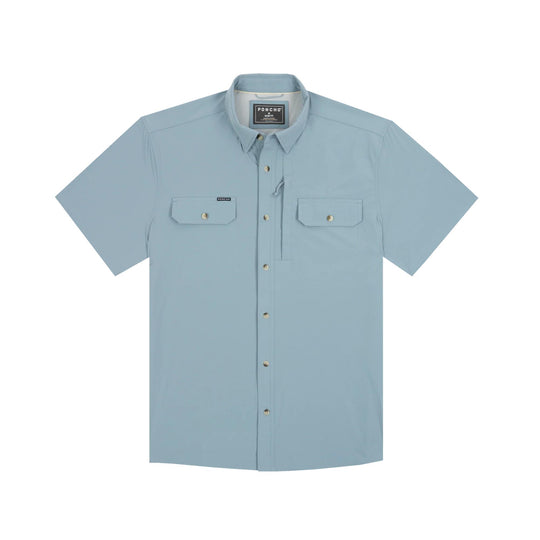 Poncho The Ditch Plain Tuff-Thread Short Sleeve Shirt-Men's Clothing-Hazy Blue-Regular-M-Kevin's Fine Outdoor Gear & Apparel