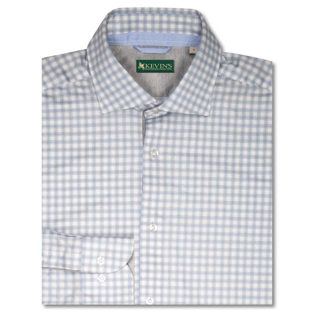 Kevin's Custom COOLMAX Shirts-Men's Clothing-Blue Gingham-M-Kevin's Fine Outdoor Gear & Apparel