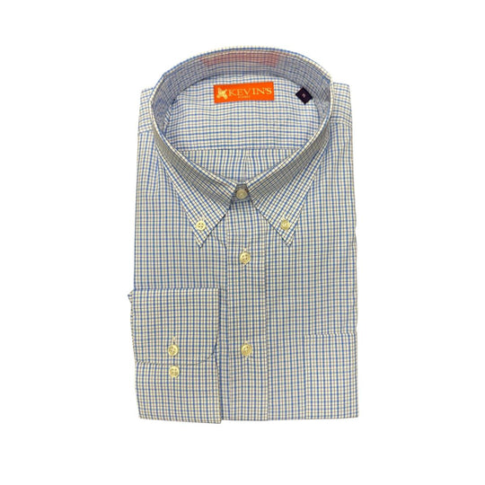 Kevin's Finest Men's Blue Graph Check Woven Cotton Shirt-Men's Clothing-Kevin's Fine Outdoor Gear & Apparel