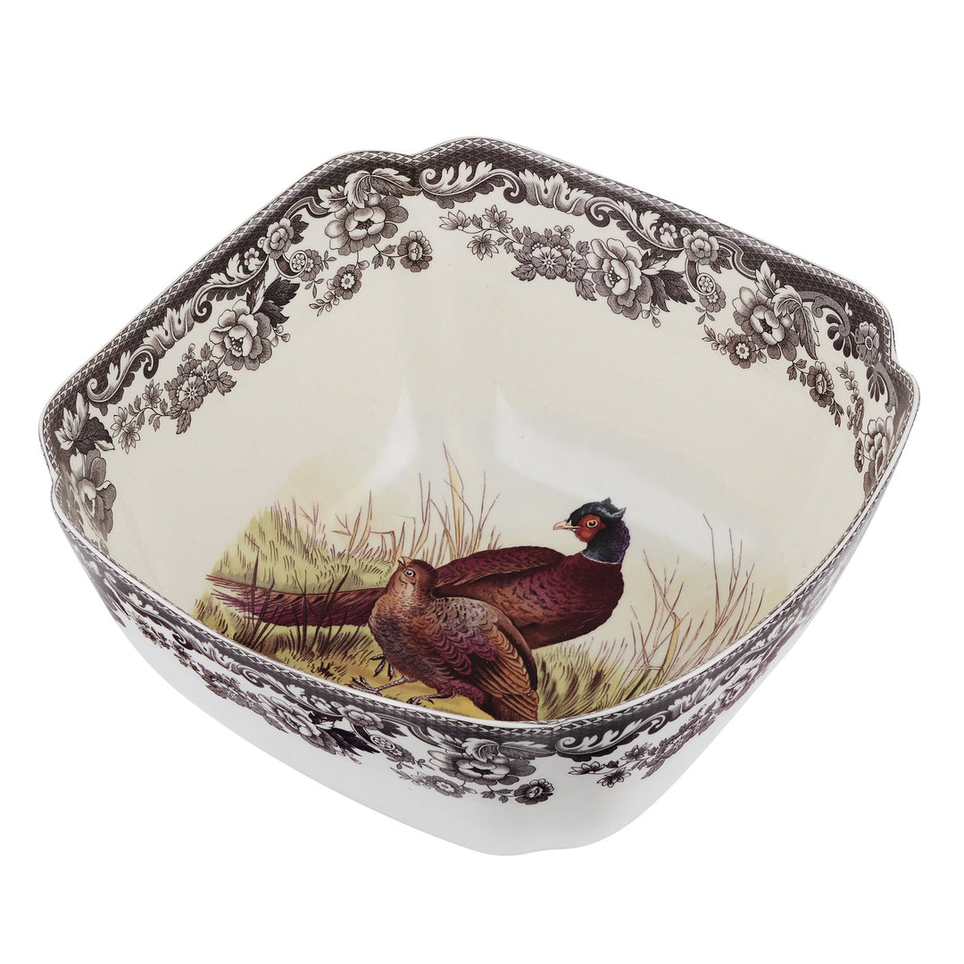 Spode Woodland Deep Square Serving Bowl 9.5"-Home/Giftware-PHEASANT-Kevin's Fine Outdoor Gear & Apparel