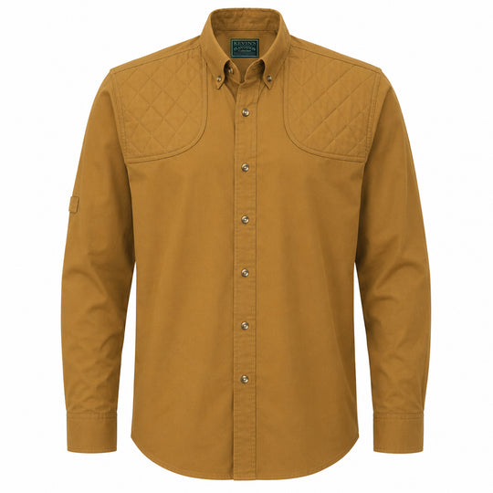 Kevin's Feather-Weight Vented-Back Dual Patch Long Sleeve Shooting Shirt-Men's Clothing-Tobacco-S-Kevin's Fine Outdoor Gear & Apparel