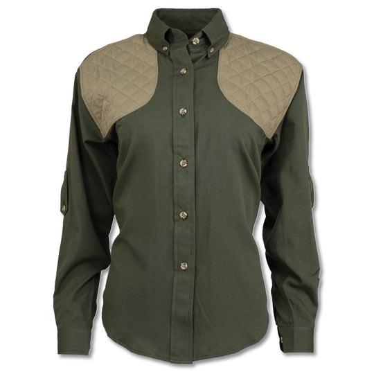 Kevin's Ladies Feather-Weight Long Sleeve Shooting Shirt-Women's Clothing-Dark Green/Khaki-XS-Kevin's Fine Outdoor Gear & Apparel