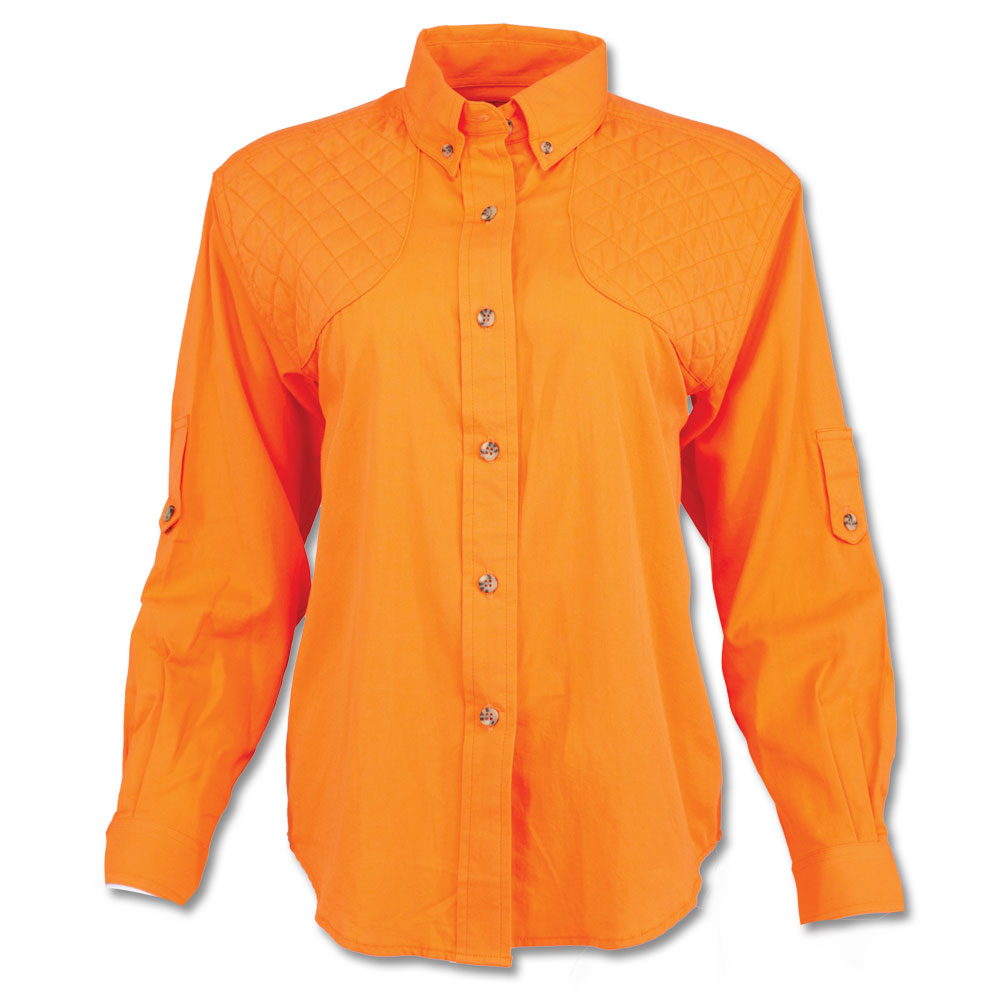 Kevin's Ladies Feather-Weight Long Sleeve Shooting Shirt-Women's Clothing-Solid Orange-XS-Kevin's Fine Outdoor Gear & Apparel