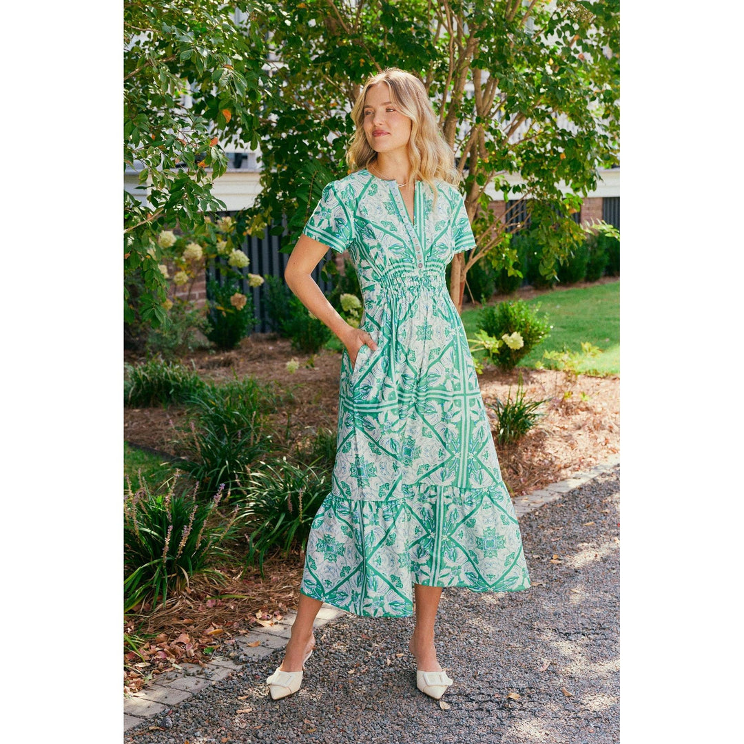 Sheridan French Eloise Dress-Women's Clothing-Meadow Zellige Tile-XS-Kevin's Fine Outdoor Gear & Apparel