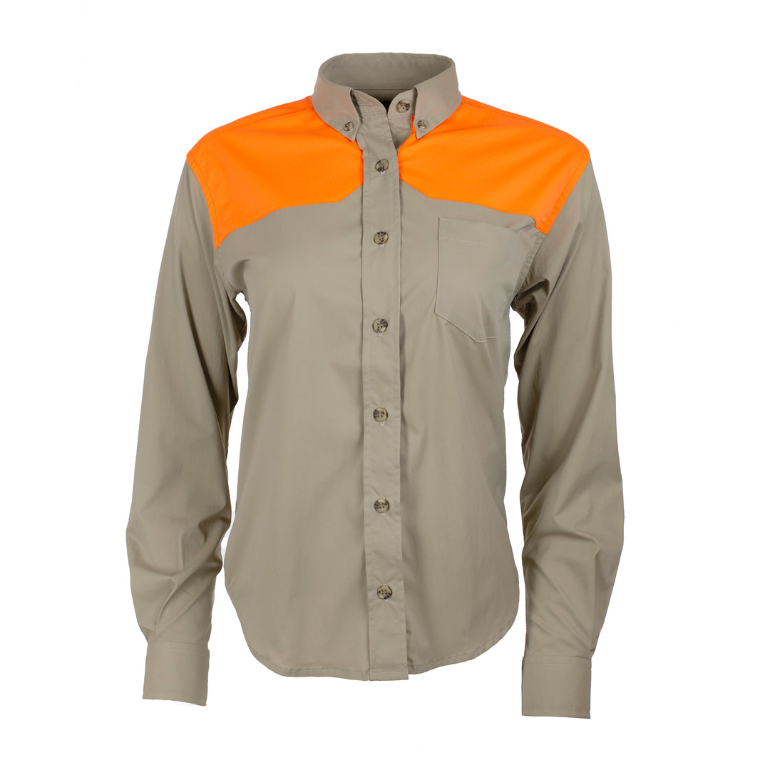 Kevin's Ladies Performance Shooting Shirt-Women's Clothing-Khaki Blaze-XS-Kevin's Fine Outdoor Gear & Apparel