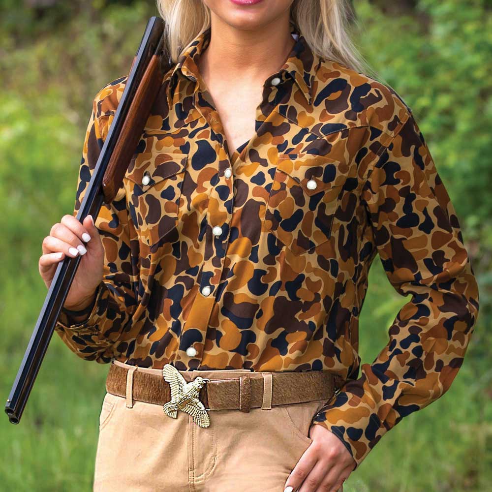 Kevin's Ladies Performance Western Shirt-Brown Camo-XS-Kevin's Fine Outdoor Gear & Apparel