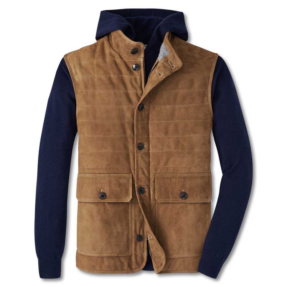 Peter Millar Suede Greenwich Vest-Birchwood-M-Kevin's Fine Outdoor Gear & Apparel