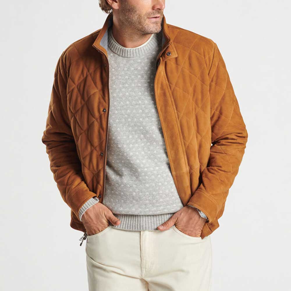 Peter Millar Suede Norfolk Quilted Bomber--Kevin's Fine Outdoor Gear & Apparel