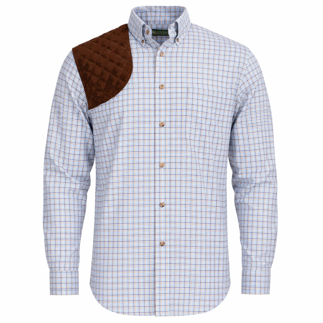 Kevin's Blue/Brown Multi Performance Tattersall Right Hand Long Sleeve Shooting Shirt-Men's Clothing-Kevin's Fine Outdoor Gear & Apparel