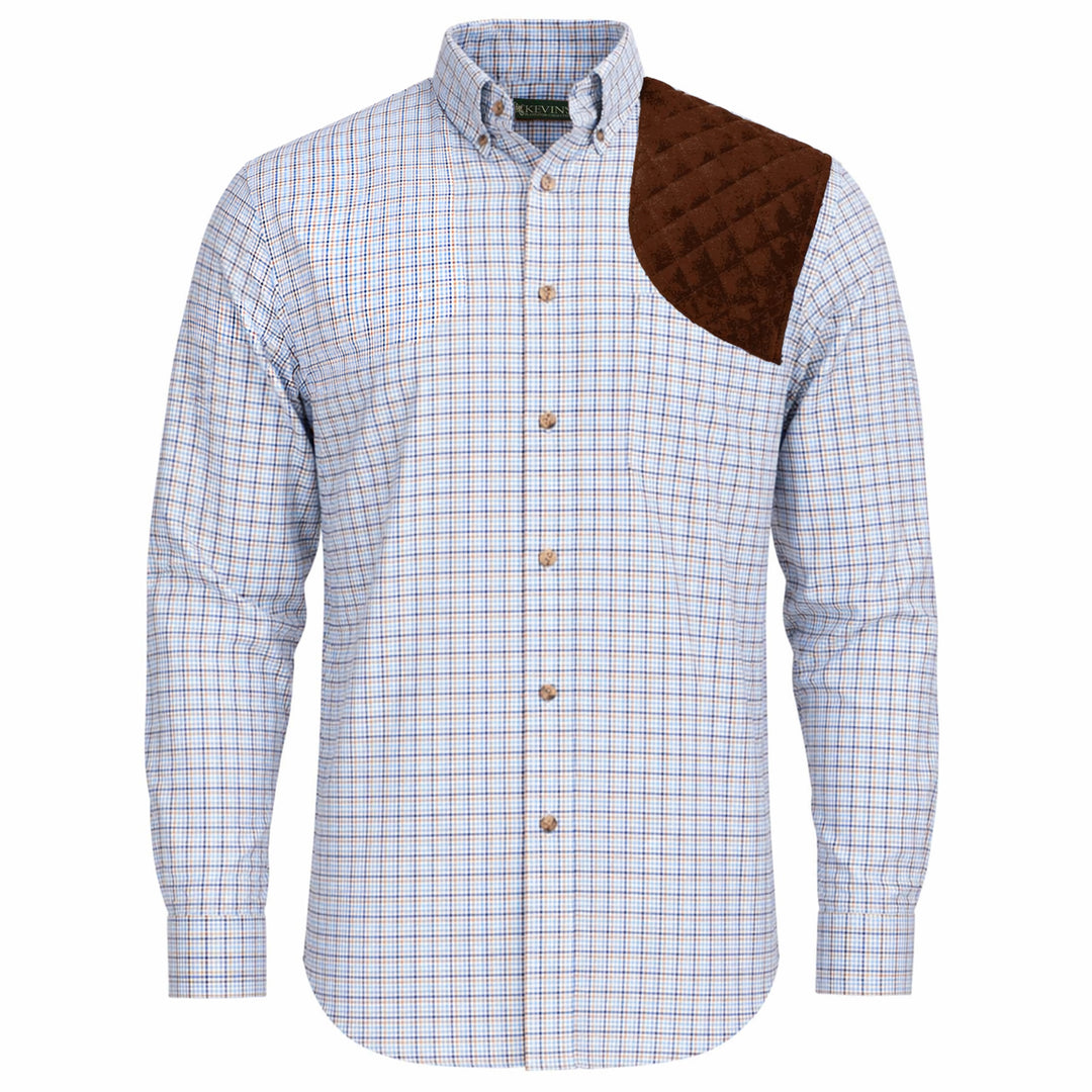 Kevin's Blue/Brown Multi Performance Tattersall Left Hand Long Sleeve Shooting Shirt-Men's Clothing-Kevin's Fine Outdoor Gear & Apparel