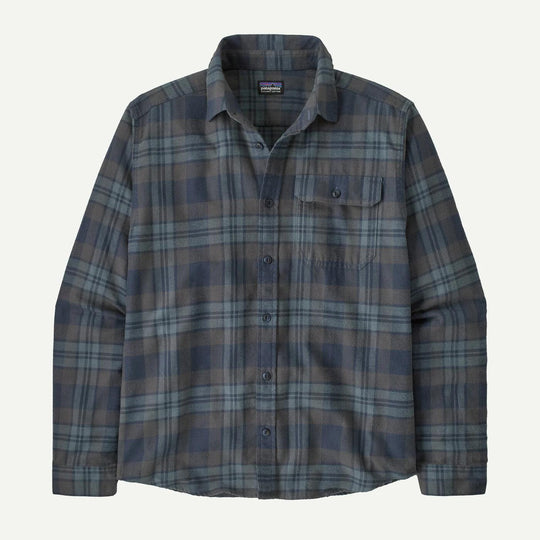 Patagonia Men's Fjord Lightweight Flannel Shirt-Men's Clothing-Paw: Smolder Blue-S-Kevin's Fine Outdoor Gear & Apparel
