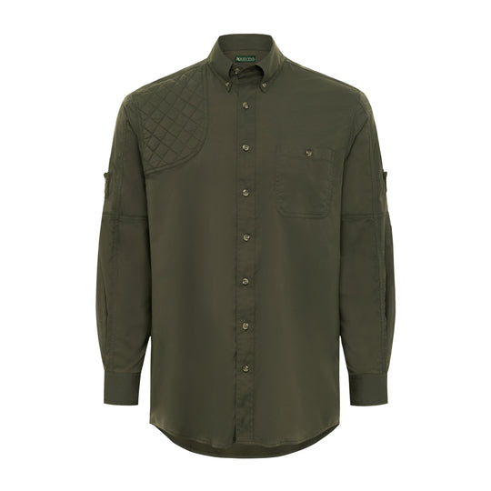 Kevin's Long Sleeve Single Right Patch Performance Shooting Shirt-Men's Clothing-Solid Olive-S-Kevin's Fine Outdoor Gear & Apparel