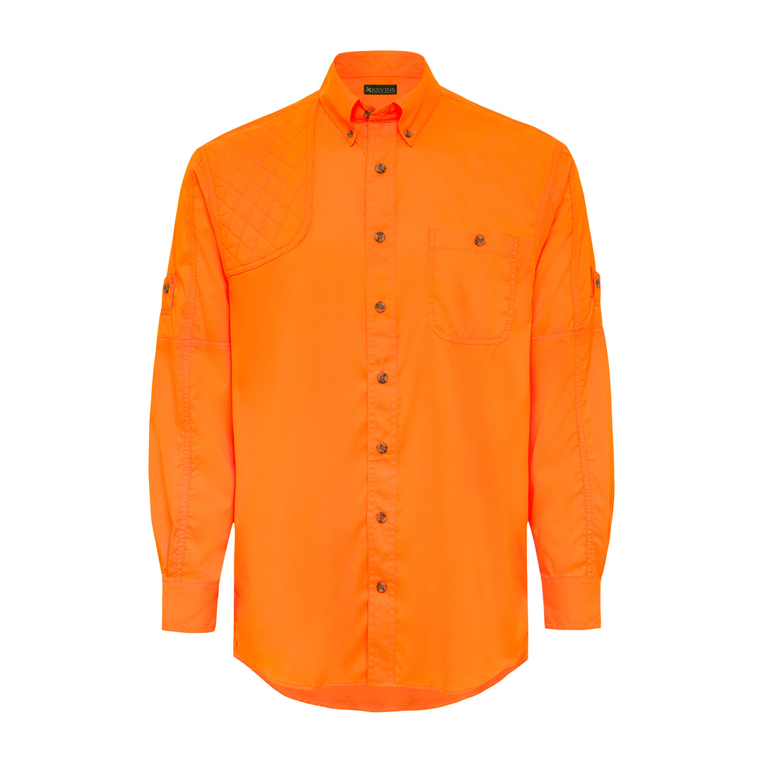 Kevin's Long Sleeve Single Right Patch Performance Shooting Shirt-Men's Clothing-Solid Orange-S-Kevin's Fine Outdoor Gear & Apparel