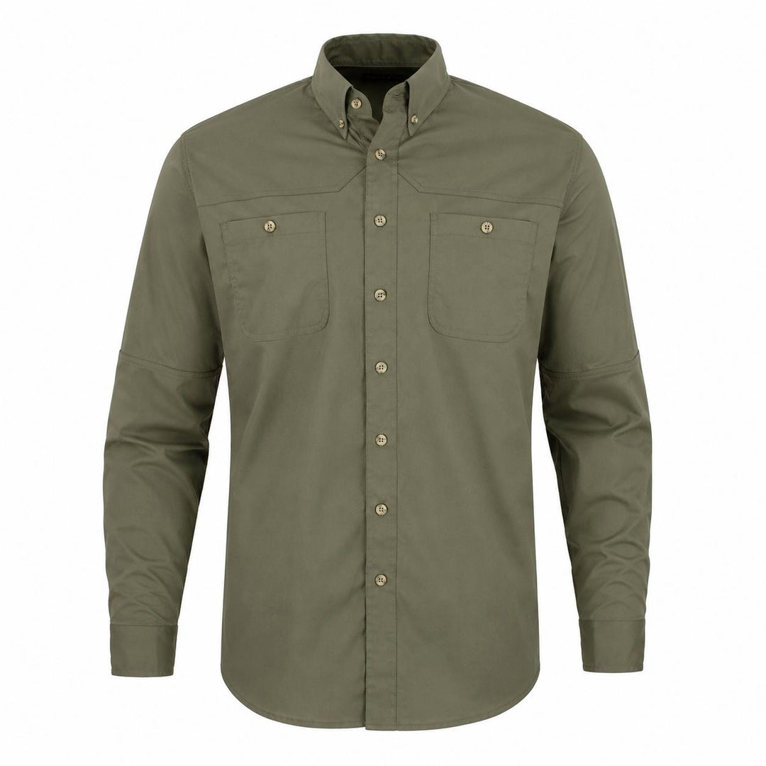 Kevin's Trim Fit Dual Patch Long Sleeve Shooting Shirt-Men's Clothing-Olive-S-Kevin's Fine Outdoor Gear & Apparel