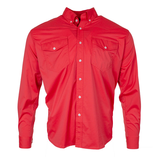 Kevin's Western Fit Performance Long Sleeve Shirt-Men's Clothing-Red-S-Kevin's Fine Outdoor Gear & Apparel