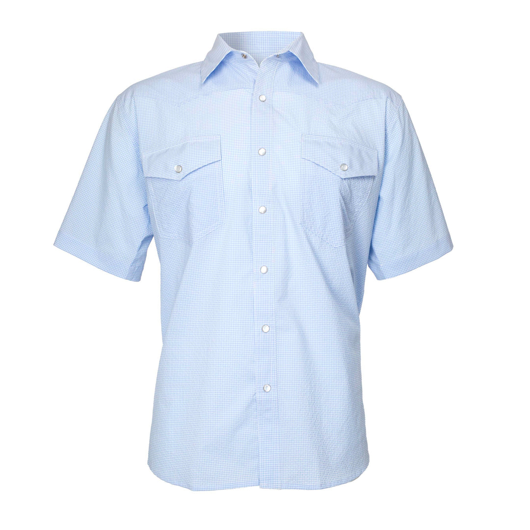 Kevin's Performance Western Pearl-Snap Short Sleeve Micro-Seersucker Shirt Kevin's Performance Western Pearl-Snap Short Sleeve Micro-Seersucker Shirt