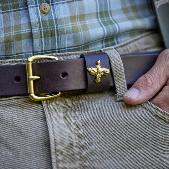 Kevin's Brass Quail Plantation Belt-Men's Accessories-Kevin's Fine Outdoor Gear & Apparel