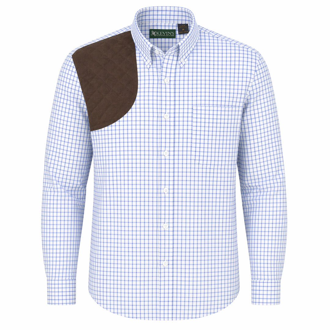 Kevin's Performance Tattersall Right Patch Long Sleeve Shooting Shirt-Men's Clothing-Kevin's Fine Outdoor Gear & Apparel