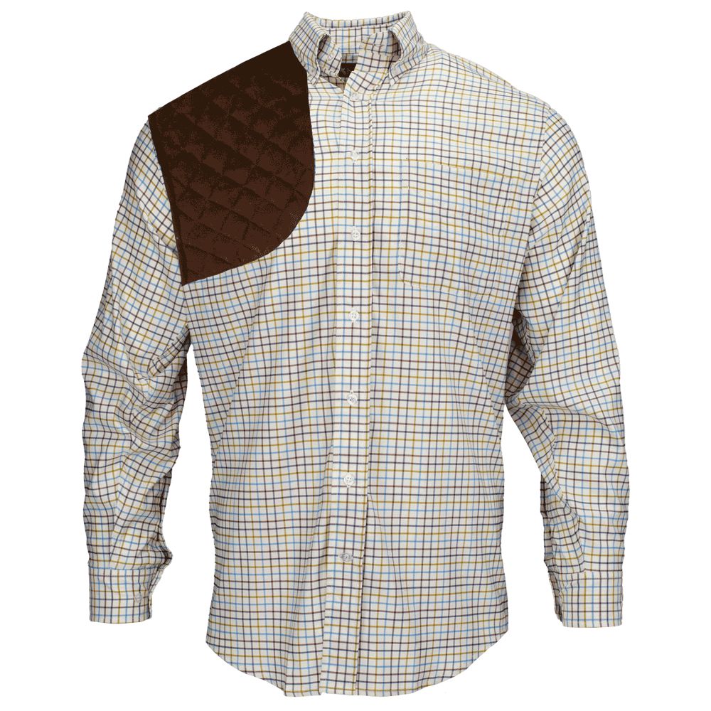 Kevin's Moss Green Performance Tattersall Long Sleeve Right Hand Shooting Shirt-Men's Clothing-Kevin's Fine Outdoor Gear & Apparel