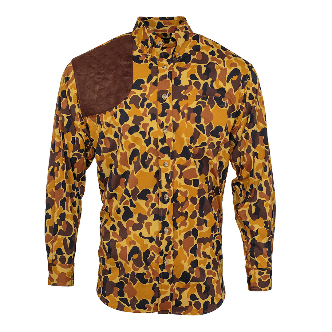 Kevin's Brown Vintage Camo Performance Right Hand Long Sleeve Shooting Shirt-Men's Clothing-Kevin's Fine Outdoor Gear & Apparel