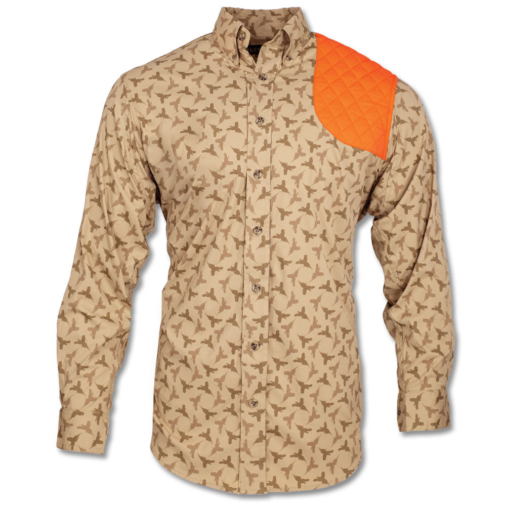 Kevin's Upland Bird Patterned Left Hand Long Sleeve Shooting Shirt-Men's Clothing-Flying Pheasant-S-Kevin's Fine Outdoor Gear & Apparel