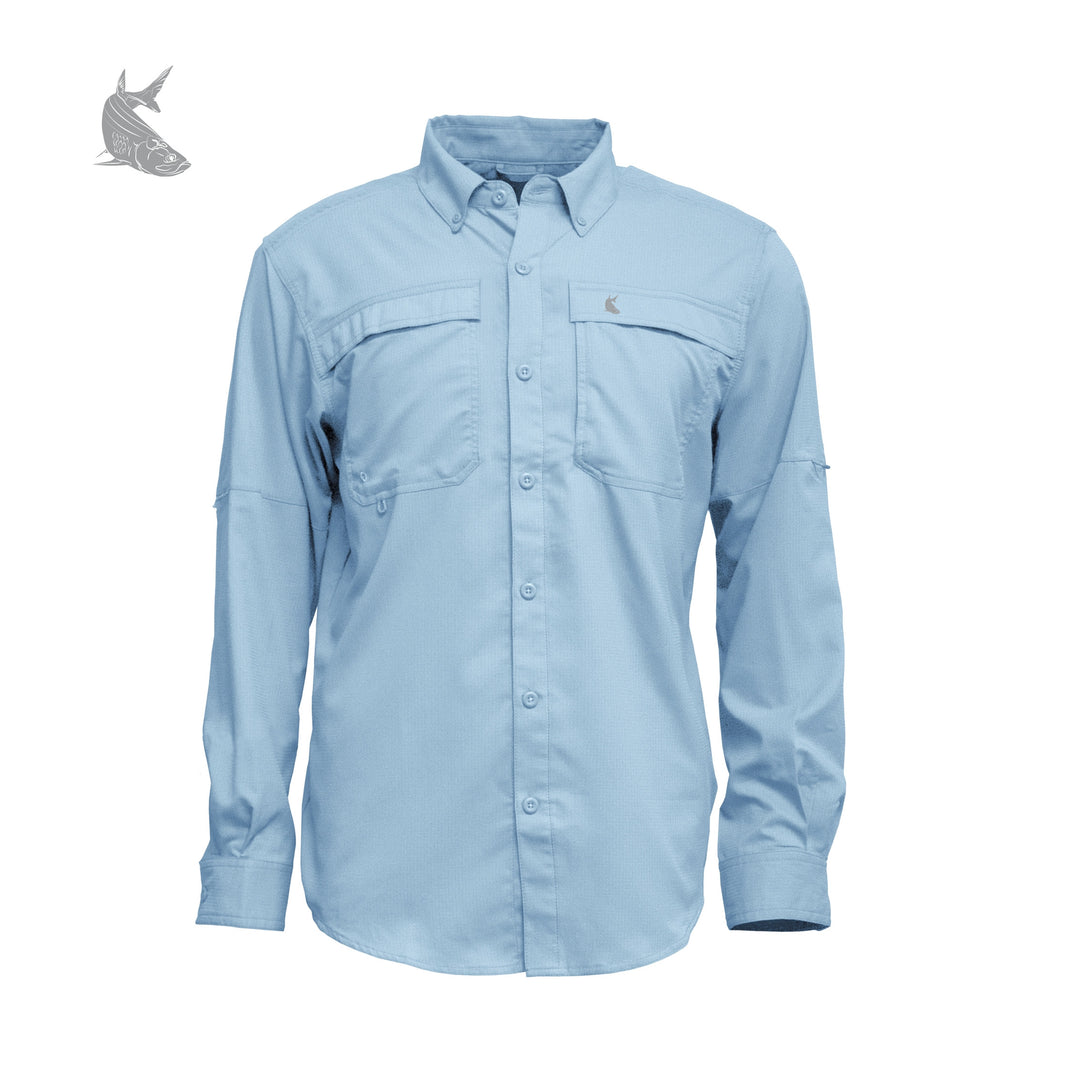 Kevin's Long Sleeve Fishing Shirt-Men's Clothing-Sky Blue w/ Tarpon-S-Kevin's Fine Outdoor Gear & Apparel