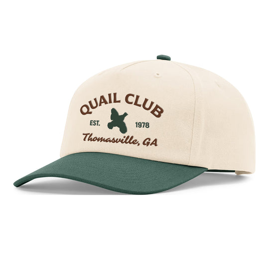 Kevin's Richardson Quail Club 5 Panel Cap-Men's Accessories-Cream/Dark Green-Kevin's Fine Outdoor Gear & Apparel