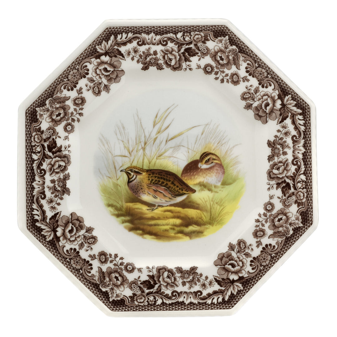 Spode Woodland 9.5" Octagonal Plate-Home/Giftware-Quail-Kevin's Fine Outdoor Gear & Apparel