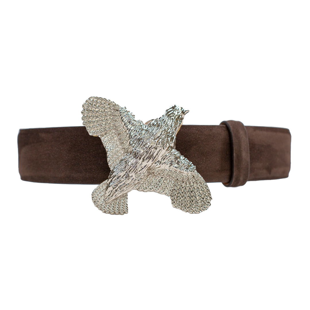 Kevin's Women's Bob White Quail Belt-Women's Accessories-Coffee/Silver Quail-XS-Kevin's Fine Outdoor Gear & Apparel