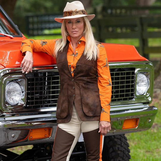 T.ba Ladies Chaleco Tiradora Faux Suede Shooting Vest-Women's Clothing-Kevin's Fine Outdoor Gear & Apparel