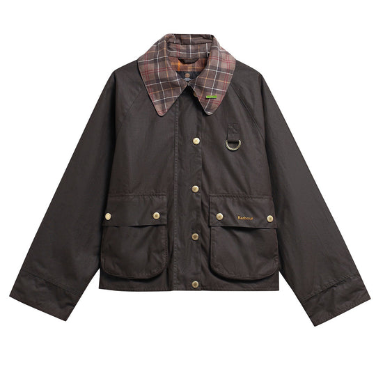 Barbour Icons Tartan Collar Spey Wax Jacket-Women's Clothing-Kevin's Fine Outdoor Gear & Apparel