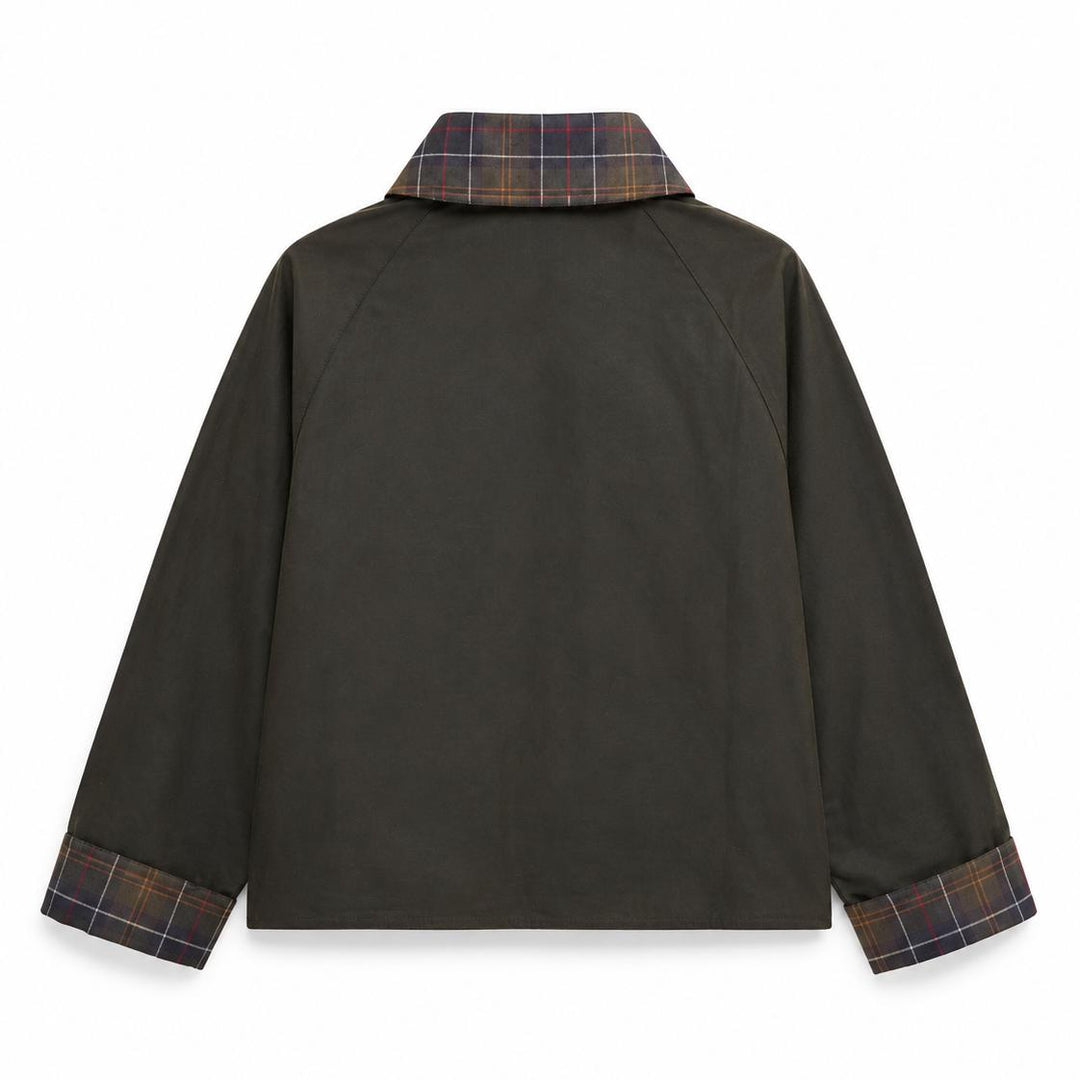 Barbour Icons Tartan Collar Spey Wax Jacket-Women's Clothing-Kevin's Fine Outdoor Gear & Apparel