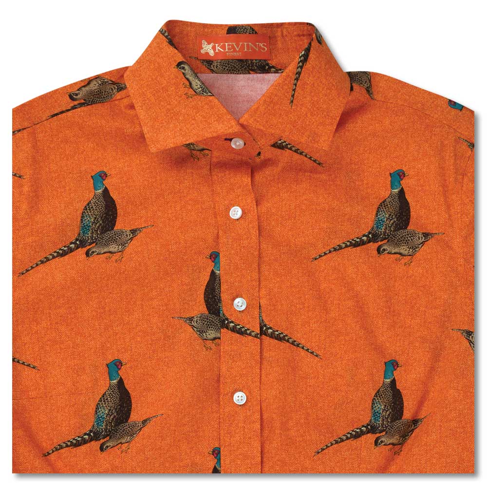 Kevin's Finest Ladies Pheasant Shirt-Women's Clothing-ORANGE-XS-Kevin's Fine Outdoor Gear & Apparel