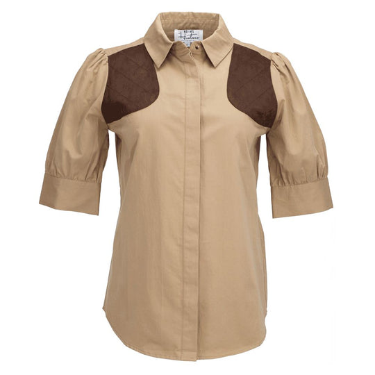 Kevin's Huntress Short Sleeve Puff Sleeve Blouse-Women's Clothing-Khaki-0-Kevin's Fine Outdoor Gear & Apparel