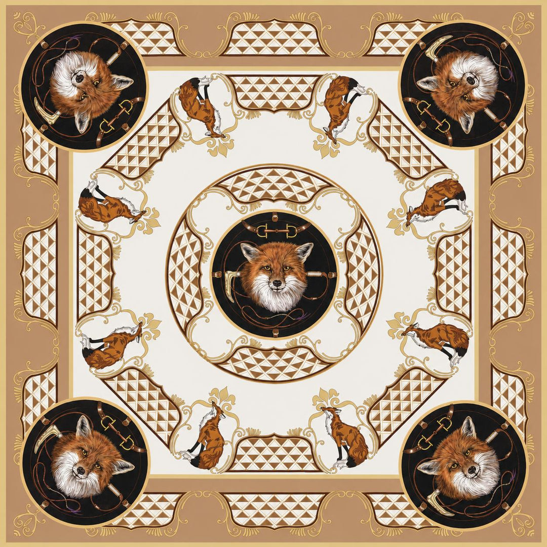 Kevin's Fox Hunt Silk Scarf-Women's Accessories-Brown-Kevin's Fine Outdoor Gear & Apparel
