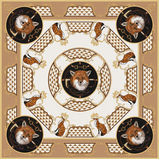 Kevin's Fox Hunt Silk Scarf-Women's Accessories-Brown-Kevin's Fine Outdoor Gear & Apparel