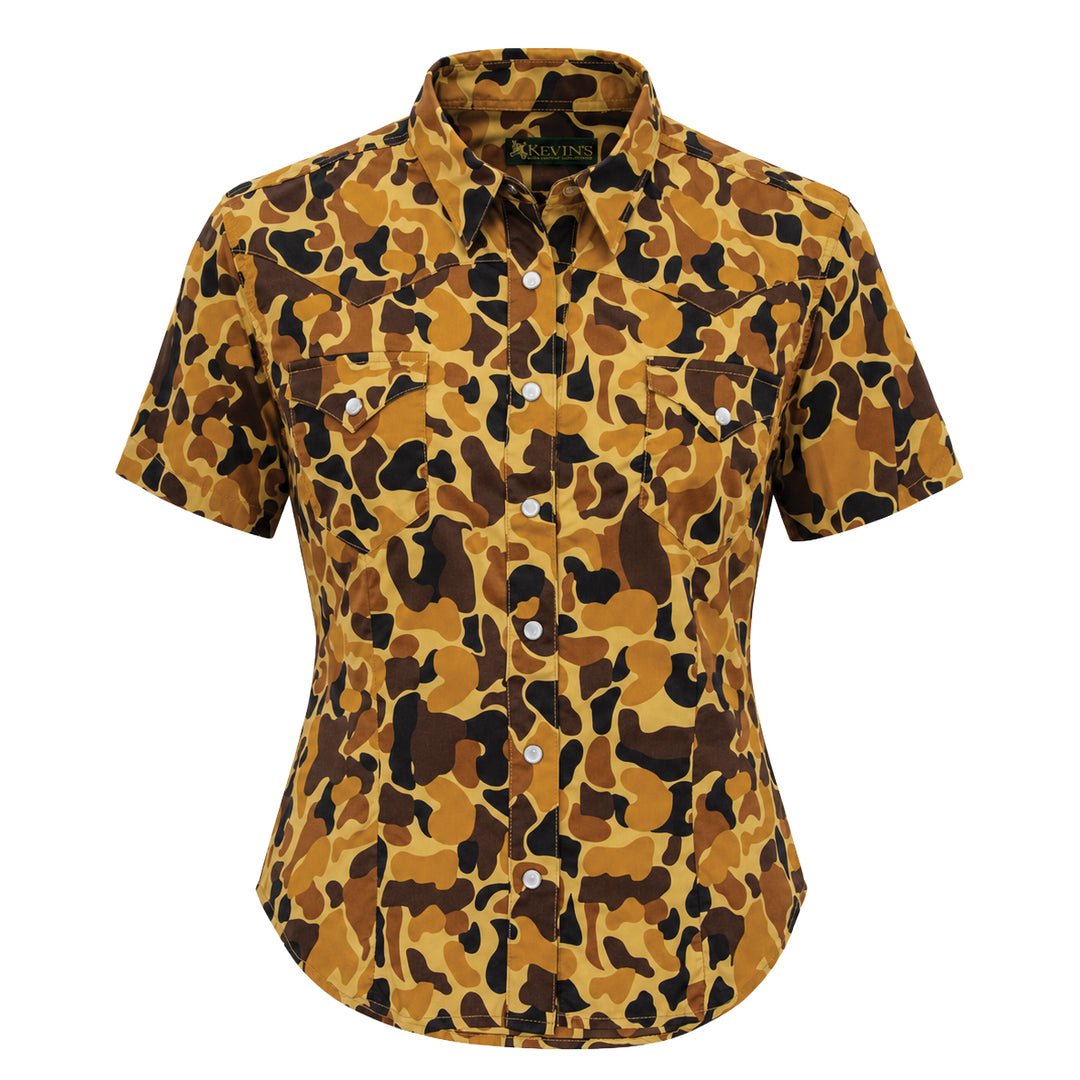 Kevin's Ladies Short Sleeve Vintage Camo Performance Western Shirt-Women's Clothing-Kevin's Fine Outdoor Gear & Apparel