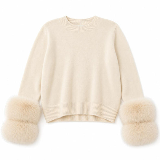 Fur Cuff Sweater-Women's Clothing-Camel-XS-Kevin's Fine Outdoor Gear & Apparel
